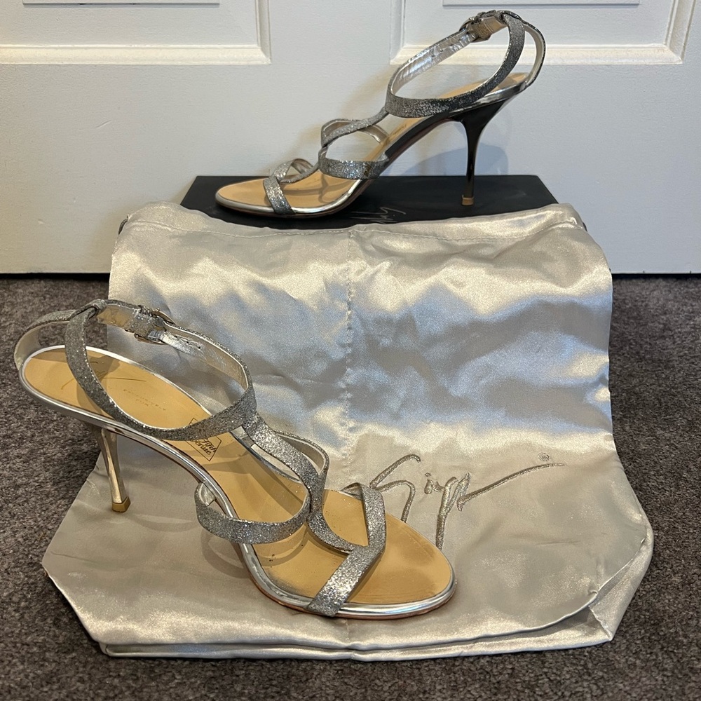 Giuseppe Zanotti Glittering Silver Heels